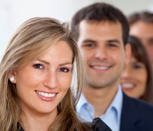 A group of business people. A group of business people.