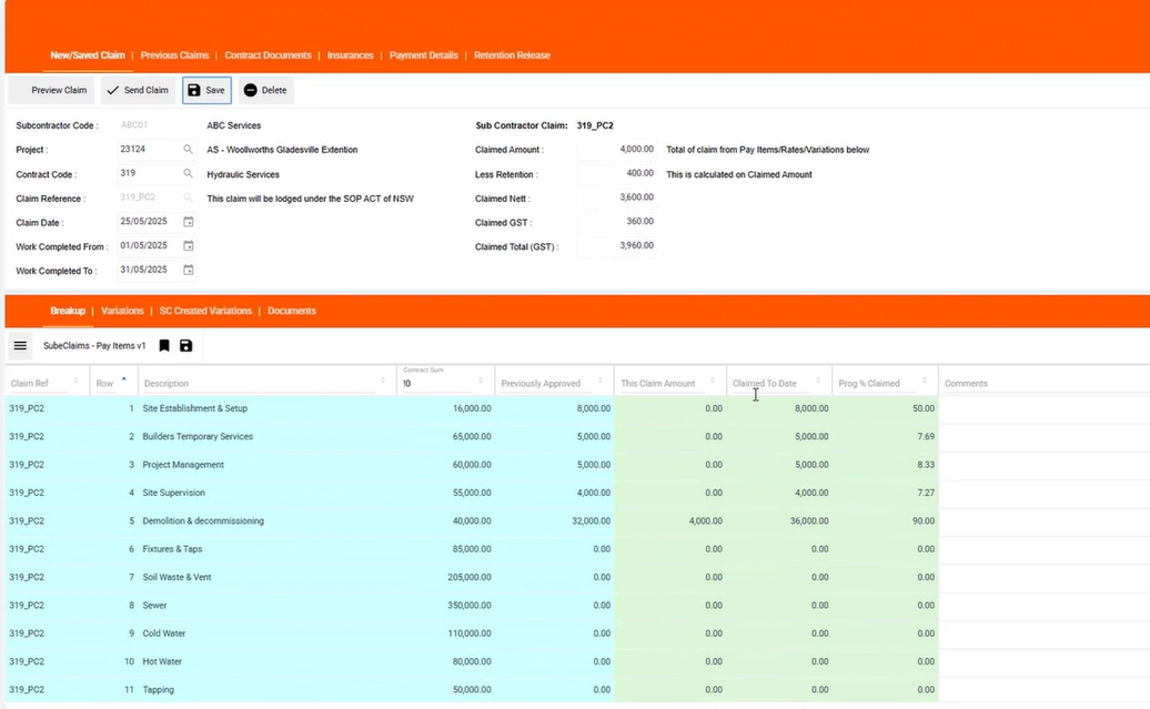 SUBePay screen